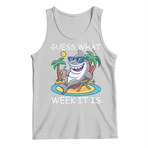 Funny Shark Lover Week Tank Top Week Guess What Week It Is Summer Beach TS02 Ash Print Your Wear