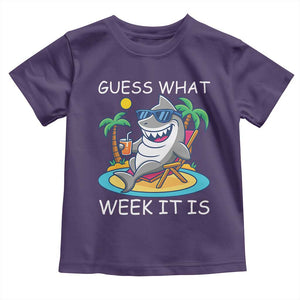 Funny Shark Lover Week Toddler T Shirt Week Guess What Week It Is Summer Beach TS02 Purple Print Your Wear