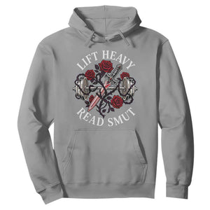 Lift Heavy Read Smut Funny Bookish Fitness Hoodie Vintage Gothic Dagger Roses Weightlifting Spicy Romance Book Lover