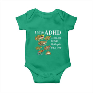 I Have ADHD Attention Deficit Hold up is Dat a Frog Baby Onesie Funny Neurodiversity Humor Frogs Lover Meme