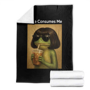 Funny Frog Bob Haircut Rage Consumes Me Throw Blanket Renaissance Painting Meme