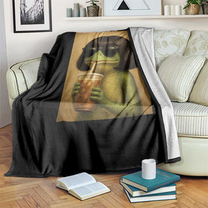 Funny Frog Bob Haircut Rage Consumes Me Throw Blanket Renaissance Painting Meme