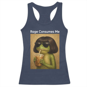 Funny Frog Bob Haircut Rage Consumes Me Racerback Tank Top Renaissance Painting Meme