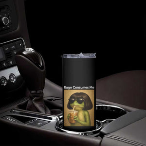 Funny Frog Bob Haircut Rage Consumes Me Skinny Tumbler Renaissance Painting Meme