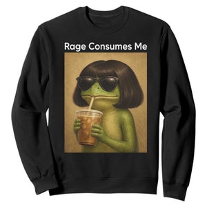 Funny Frog Bob Haircut Rage Consumes Me Sweatshirt Renaissance Painting Meme