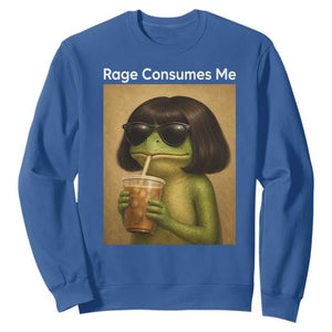 Funny Frog Bob Haircut Rage Consumes Me Sweatshirt Renaissance Painting Meme