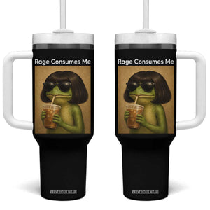 Funny Frog Bob Haircut Rage Consumes Me Tumbler With Handle Renaissance Painting Meme