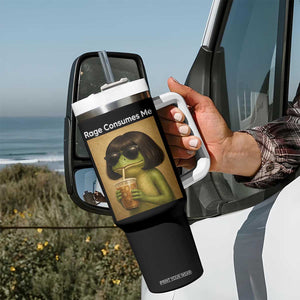 Funny Frog Bob Haircut Rage Consumes Me Tumbler With Handle Renaissance Painting Meme