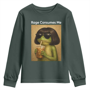Funny Frog Bob Haircut Rage Consumes Me Youth Sweatshirt Renaissance Painting Meme