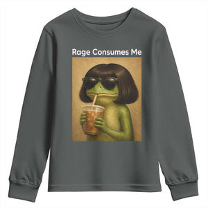 Funny Frog Bob Haircut Rage Consumes Me Youth Sweatshirt Renaissance Painting Meme