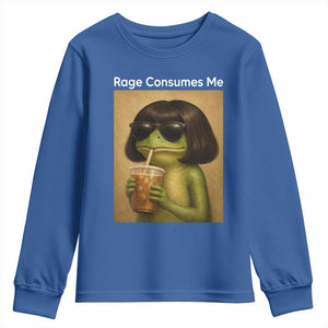 Funny Frog Bob Haircut Rage Consumes Me Youth Sweatshirt Renaissance Painting Meme