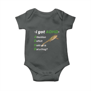 I Got ADHD Attention Deficit Hold Up Is Dat A Frog Baby Onesie Neurodiversity Humor Weirdcore