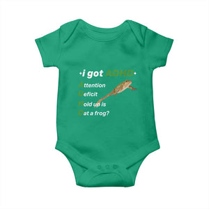 I Got ADHD Attention Deficit Hold Up Is Dat A Frog Baby Onesie Neurodiversity Humor Weirdcore