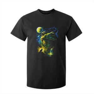 Cosmic Frog Howling At Moon Parody Graphic T Shirt For Kid Vintage 90s Retro Fantasy Meme