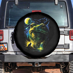 Cosmic Frog Howling At Moon Parody Graphic Spare Tire Cover Vintage 90s Retro Fantasy Meme