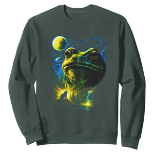 Cosmic Frog Howling At Moon Parody Graphic Sweatshirt Vintage 90s Retro Fantasy Meme