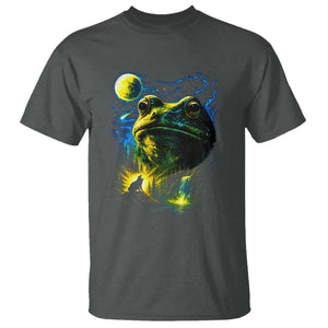 Cosmic Frog Howling At Moon Parody Graphic T Shirt Vintage 90s Retro Fantasy Meme