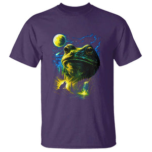 Cosmic Frog Howling At Moon Parody Graphic T Shirt Vintage 90s Retro Fantasy Meme