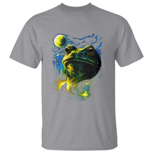 Cosmic Frog Howling At Moon Parody Graphic T Shirt Vintage 90s Retro Fantasy Meme