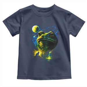 Cosmic Frog Howling At Moon Parody Graphic Toddler T Shirt Vintage 90s Retro Fantasy Meme