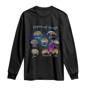 Types Of Frogs Funny Rain Frog Meme Chart Long Sleeve Shirt Angry Grumpy Eepy Chonk Potato Round Judgy Ferocious