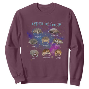 Types Of Frogs Funny Rain Frog Meme Chart Sweatshirt Angry Grumpy Eepy Chonk Potato Round Judgy Ferocious