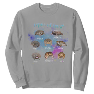 Types Of Frogs Funny Rain Frog Meme Chart Sweatshirt Angry Grumpy Eepy Chonk Potato Round Judgy Ferocious