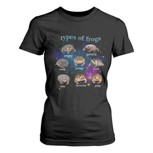Types Of Frogs Funny Rain Frog Meme Chart T Shirt For Women Angry Grumpy Eepy Chonk Potato Round Judgy Ferocious