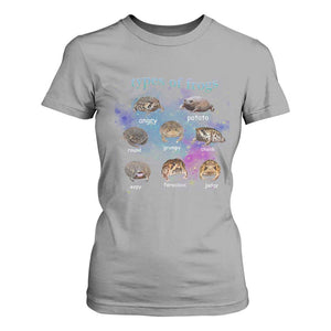 Types Of Frogs Funny Rain Frog Meme Chart T Shirt For Women Angry Grumpy Eepy Chonk Potato Round Judgy Ferocious