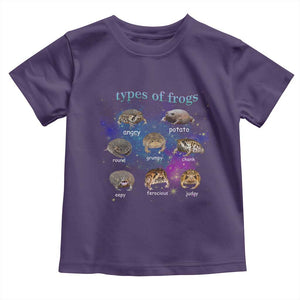 Types Of Frogs Funny Rain Frog Meme Chart Toddler T Shirt Angry Grumpy Eepy Chonk Potato Round Judgy Ferocious