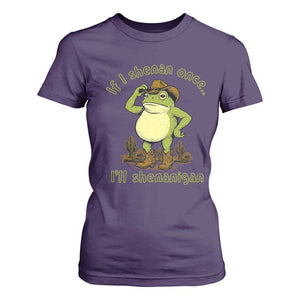 Funny Cowboy Frog Western Meme T Shirt For Women If I Shenan Once I Will Shenanigan