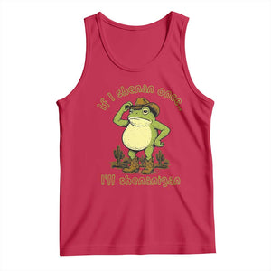 Funny Cowboy Frog Western Meme Tank Top If I Shenan Once I Will Shenanigan