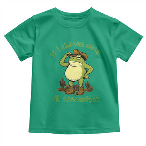 Funny Cowboy Frog Western Meme Toddler T Shirt If I Shenan Once I Will Shenanigan