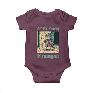 Funny Medieval Frog Knight Fantasy RPG Meme Baby Onesie Off To Commit Shenanigans