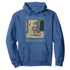 Funny Medieval Frog Knight Fantasy RPG Meme Hoodie Off To Commit Shenanigans