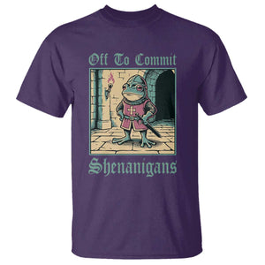Funny Medieval Frog Knight Fantasy RPG Meme T Shirt Off To Commit Shenanigans