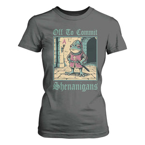 Funny Medieval Frog Knight Fantasy RPG Meme T Shirt For Women Off To Commit Shenanigans