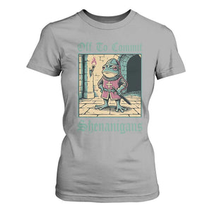 Funny Medieval Frog Knight Fantasy RPG Meme T Shirt For Women Off To Commit Shenanigans