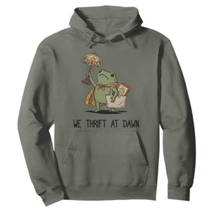 Funny Thrifting Frog Vintage Antique Hunter Hoodie We Thrift At Dawn Humor