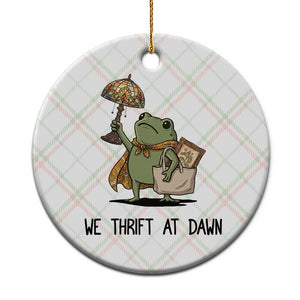 Funny Thrifting Frog Vintage Antique Hunter Ceramic Ornament We Thrift At Dawn Humor