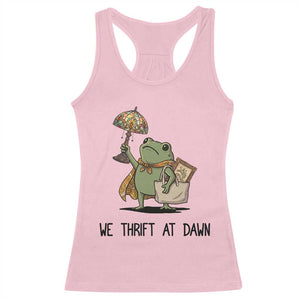 Funny Thrifting Frog Vintage Antique Hunter Racerback Tank Top We Thrift At Dawn Humor