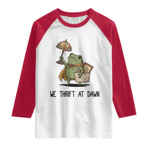 Funny Thrifting Frog Vintage Antique Hunter Raglan Shirt We Thrift At Dawn Humor