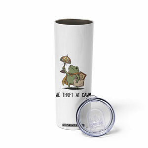 Funny Thrifting Frog Vintage Antique Hunter Skinny Tumbler We Thrift At Dawn Humor