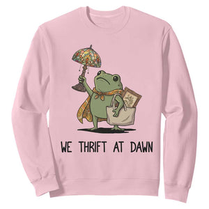 Funny Thrifting Frog Vintage Antique Hunter Sweatshirt We Thrift At Dawn Humor