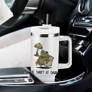 Funny Thrifting Frog Vintage Antique Hunter Tumbler With Handle We Thrift At Dawn Humor