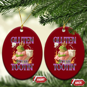 Funny Gluten Free Frog Princess Toilet Meme Ceramic Ornament Gluten Got Me Tootin