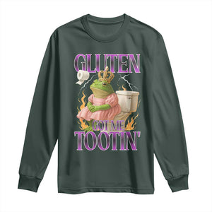 Funny Gluten Free Frog Princess Toilet Meme Long Sleeve Shirt Gluten Got Me Tootin