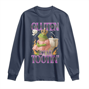 Funny Gluten Free Frog Princess Toilet Meme Long Sleeve Shirt Gluten Got Me Tootin