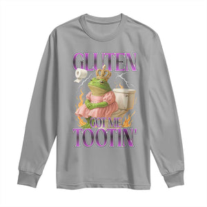 Funny Gluten Free Frog Princess Toilet Meme Long Sleeve Shirt Gluten Got Me Tootin