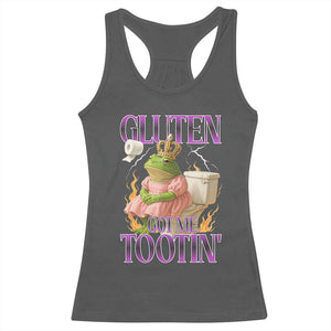 Funny Gluten Free Frog Princess Toilet Meme Racerback Tank Top Gluten Got Me Tootin